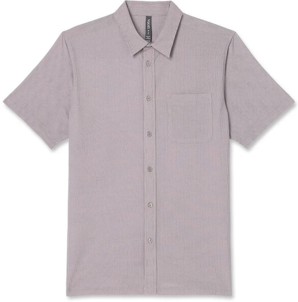 Vuori Men's Bridge Button-Down Shirt | Sable Mini Stripe Size L